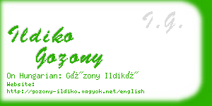 ildiko gozony business card